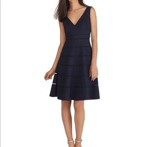 White House Black Market Navy Shadow Stripe Dress